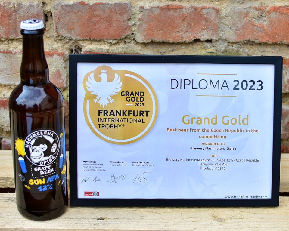 SUN APA 12% Grand Gold and Best beer from Czech Republic in  Frankfurt International Trophy 2023